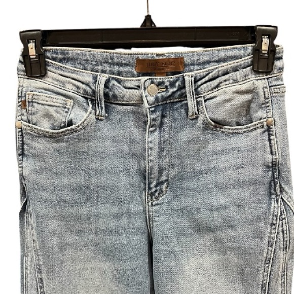 Judy Blue High Rise Side Seam Retro Wide Leg Jeans 5 27 - Picture 3 of 7